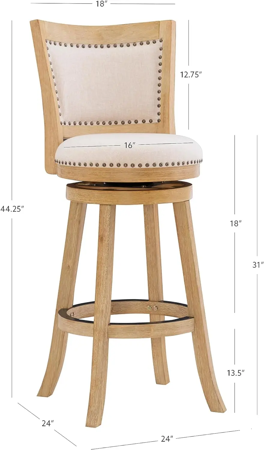 Ball & Cast Swivel Pub Height Barstool 29 Inch Seat Height Cherry