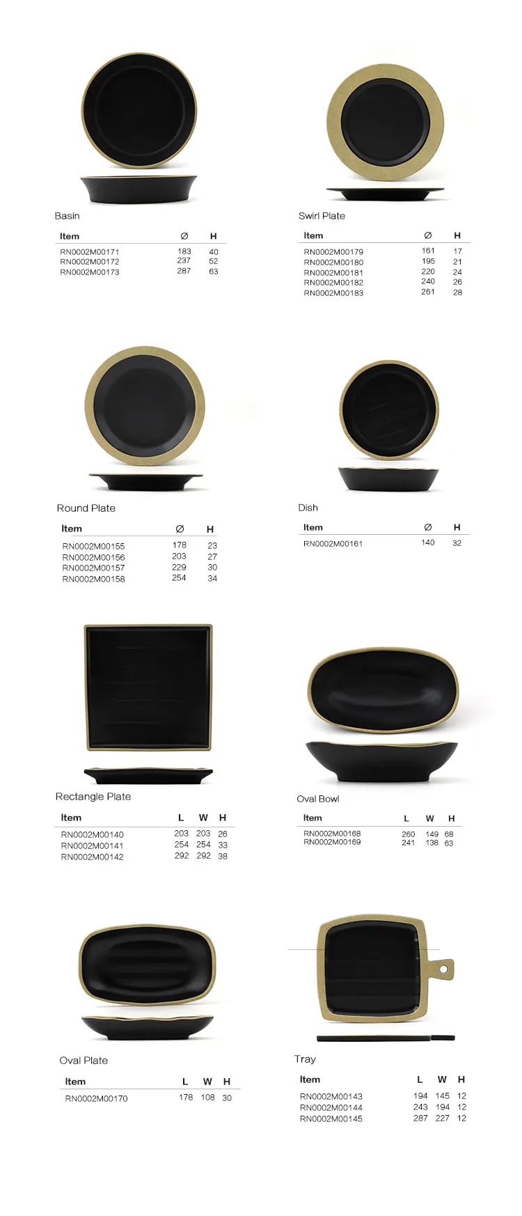 Hotel party serving dishes bowl dinner black and brown tableware dinnerware set melamine plates restaurant