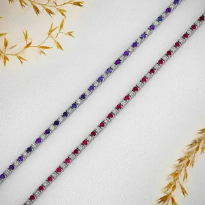 Price Luxury Charm Moissanite Diamond Tennis Bracelet Sapphire Rose Gold Plated VVS Clarity High Quality Women's Fashion Jewelry