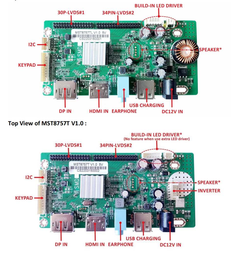 product mst8757tl v10  lvds fhd lcd controller board 25601600support with lvds signal input  powr 12v  input60hz766-1