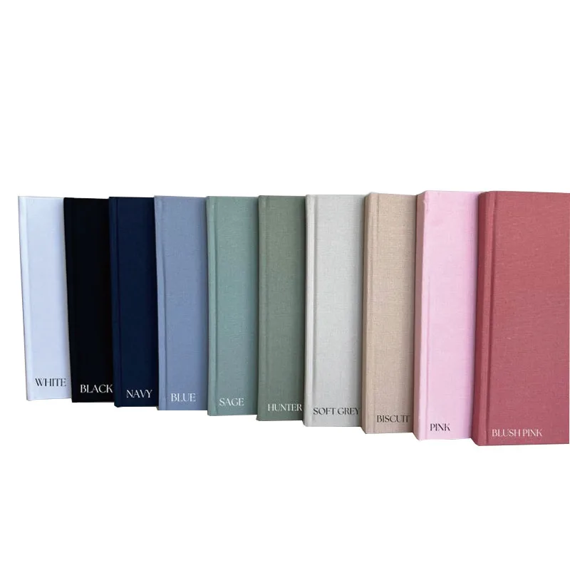 Mass Customization A3 A4 A5 B6 Hot Stamping Debossed logo Linen Notebook Journal Dairy Planner