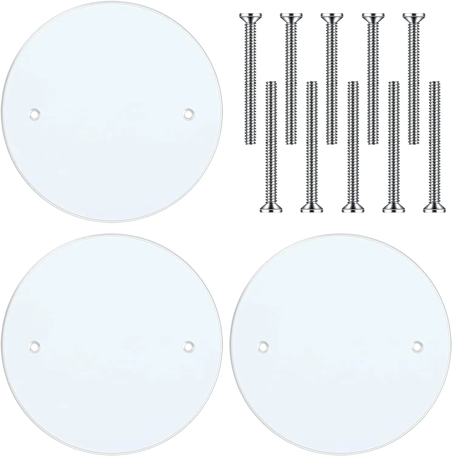 Ceiling Cover Plate Metal Flat Round Electrical Cover Blank Circle Wall Plate with Screws Ceiling Fan Box Cover