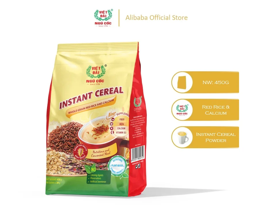 450 г мгновенный питательный порошок из красного риса с кальцием здоровая пища свежий стиль от вьетнамской