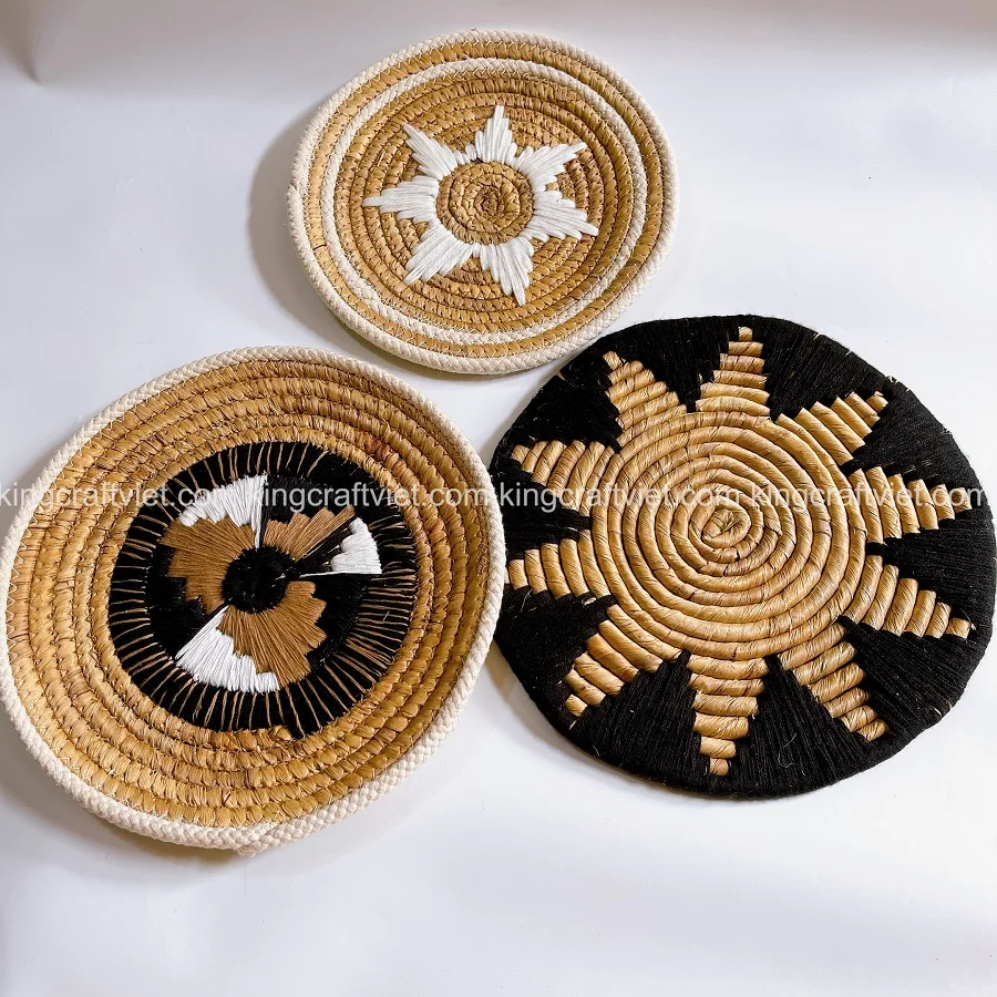 Natural Water Hyacinth Wool Wall Decor Wall Hanging Basket Decoration