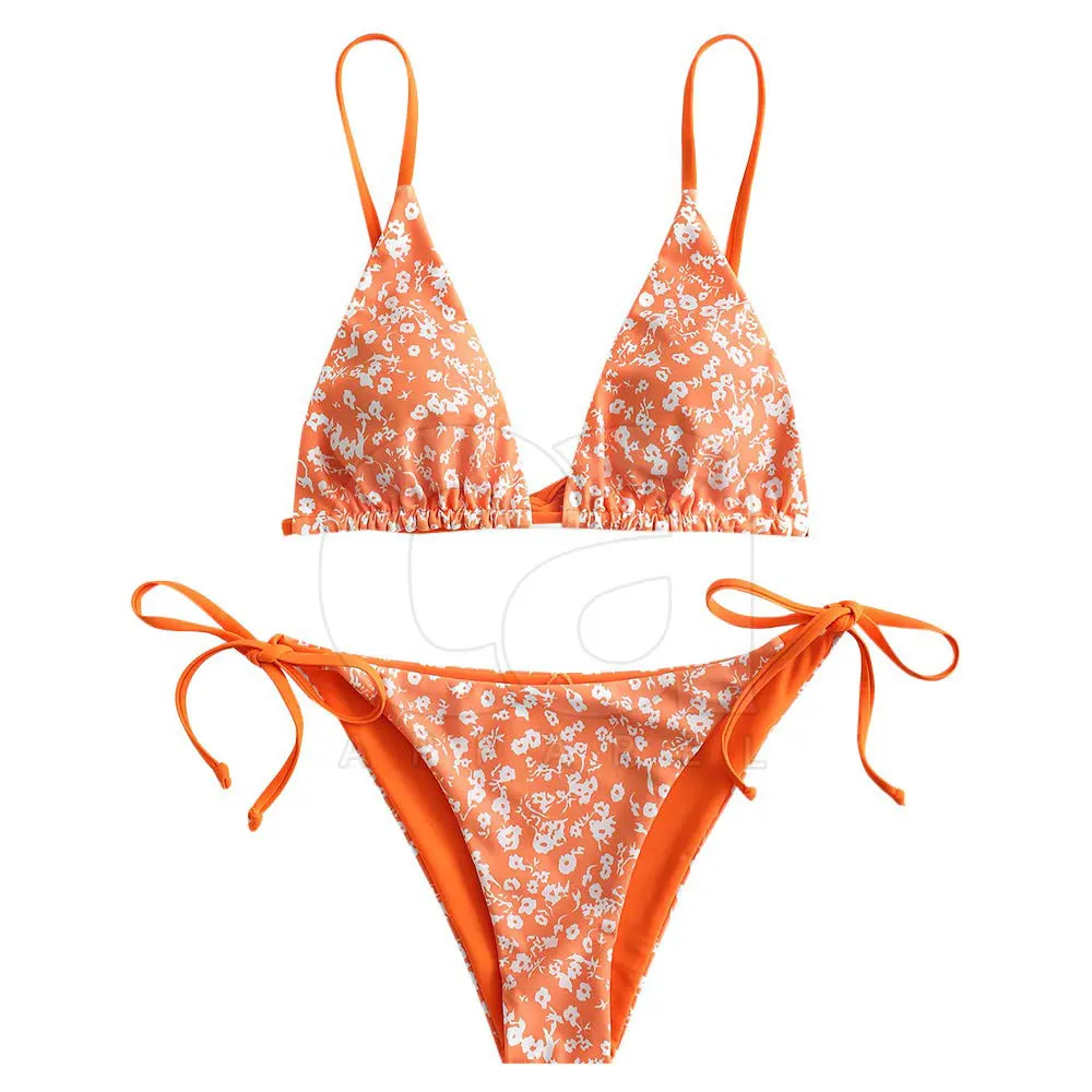 Women Bikini S Orange Color Full Sublimation Printed Bikinis Wholesale Woman Two Piece High