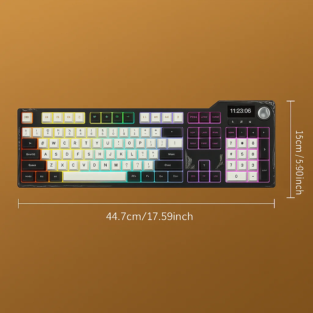Teclado Mecânico Ajazz AK35I V4 Sem Fio com RGB e 104 Teclas