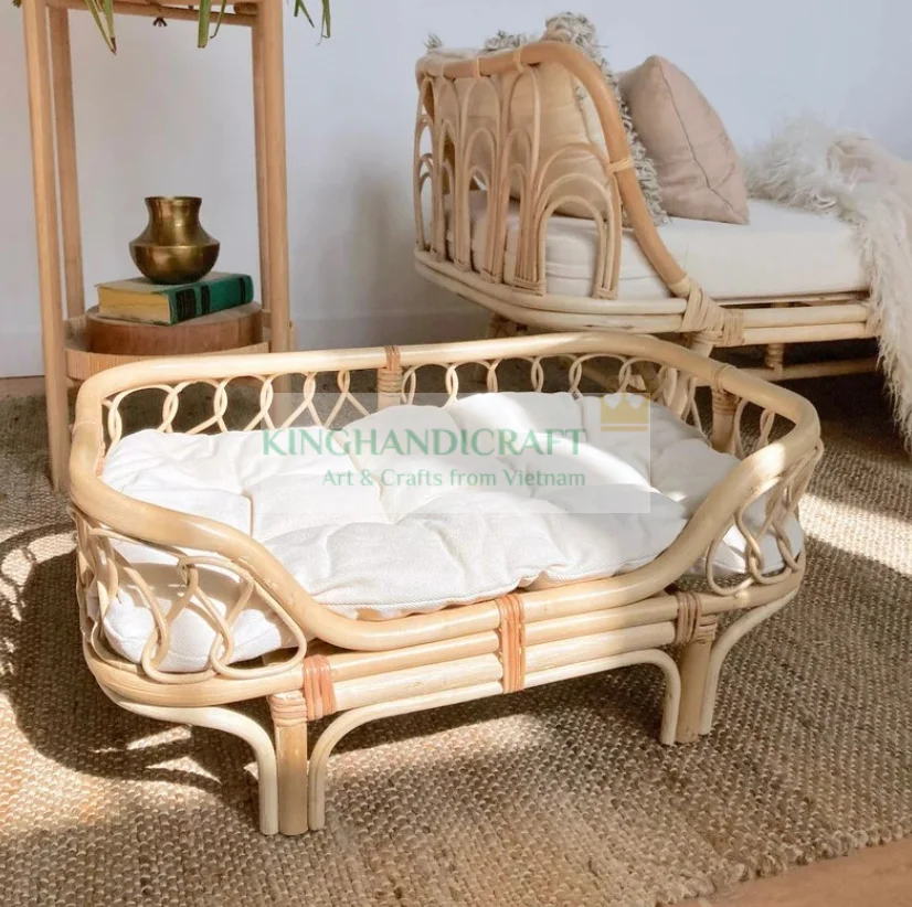 Bohemian-Inspired Rattan Pet Beds Decor