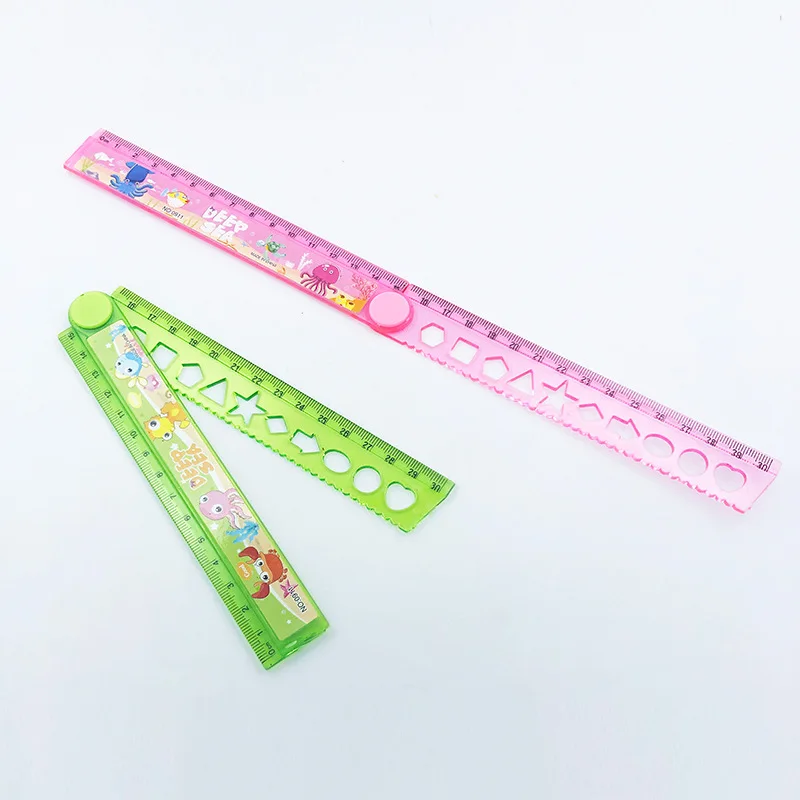Креативные канцелярские подарки для детей, милая складная пластиковая линейка с пользовательским логотипом