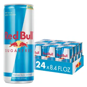Original Blue Silver Red Editions Sugar-Free Power Energy Carbonate Bottle Packaging for Red Bull Bulk Supply Energy Drinks