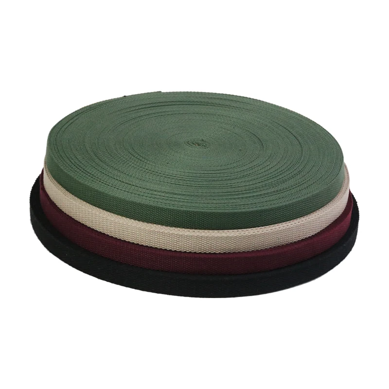 Custom Color Organic Cotton Canvas Webbing Polyester Cotton Webbing for Bag Strap
