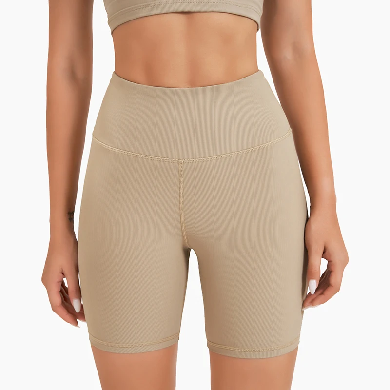 OEM High Waisted Tummy Control Spandex Booty Shorts for Women Breathable Workout Biker Shorts