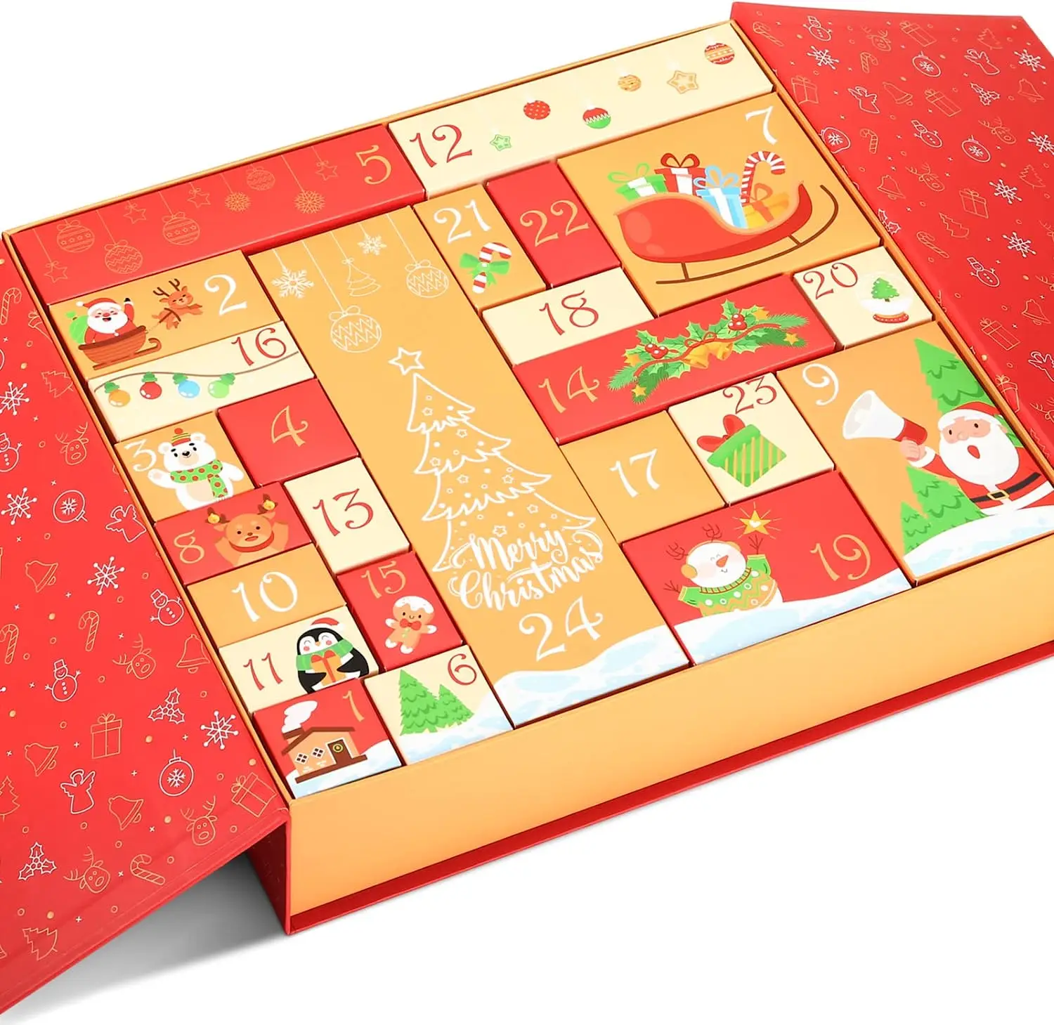 Custom Butterfly Shape Empty Refillable Countdown Calendar With 24 Gift Packaging Boxes Christmas Advent Calendar Box for Kids