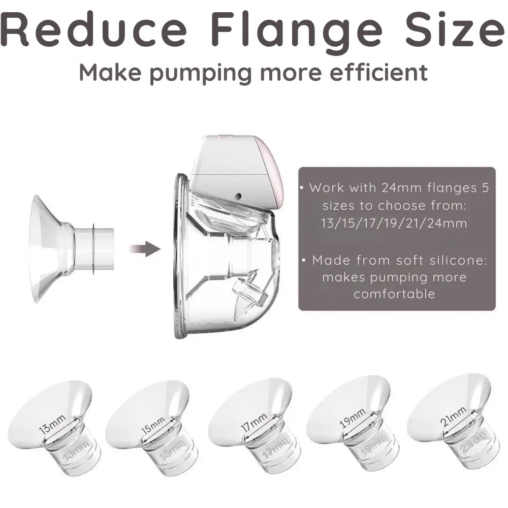 Breast Pump Flange Inserts Comfortable, Adjustable, and Compatible with Most Pumps | Enhance Milk Expression & Reduce Discomfort