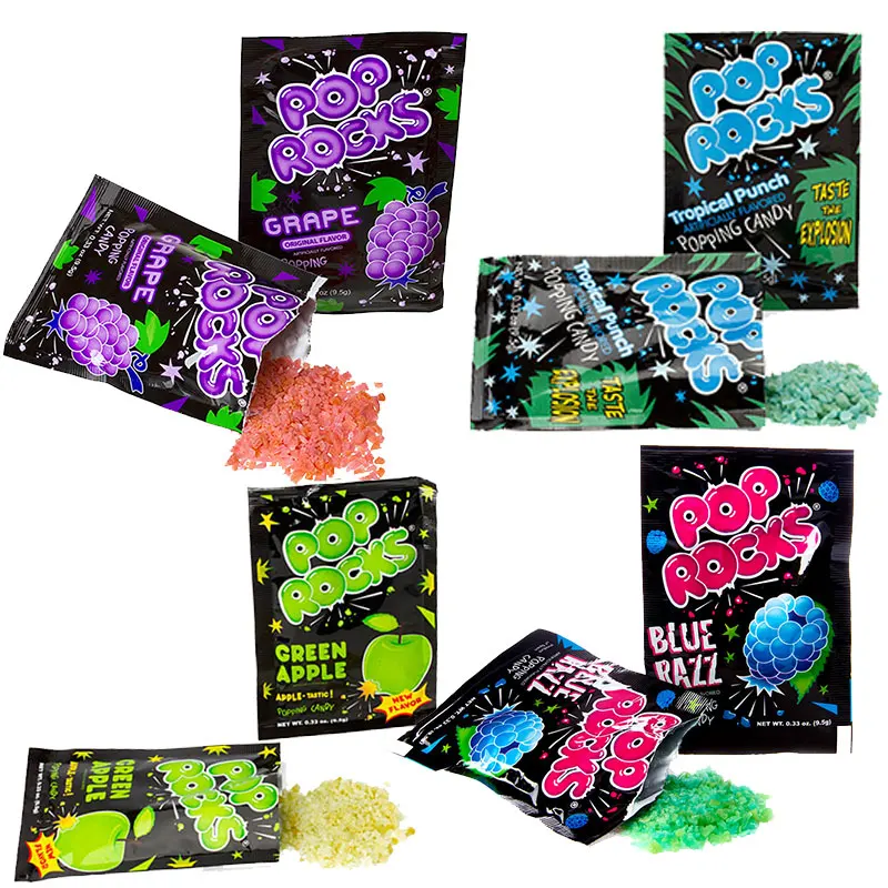 Wholesale Custom Halal Fruity Magic Pop Rocks Candy Mix Flavors Popping Powder Candy