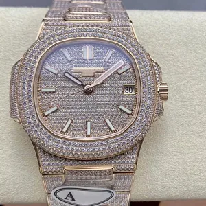 New High-quality Hip-hop Style Diamond-encrusted Moissanite Men's Mechanical Watch Luxurious Waterproof Luminous Automatic Watch