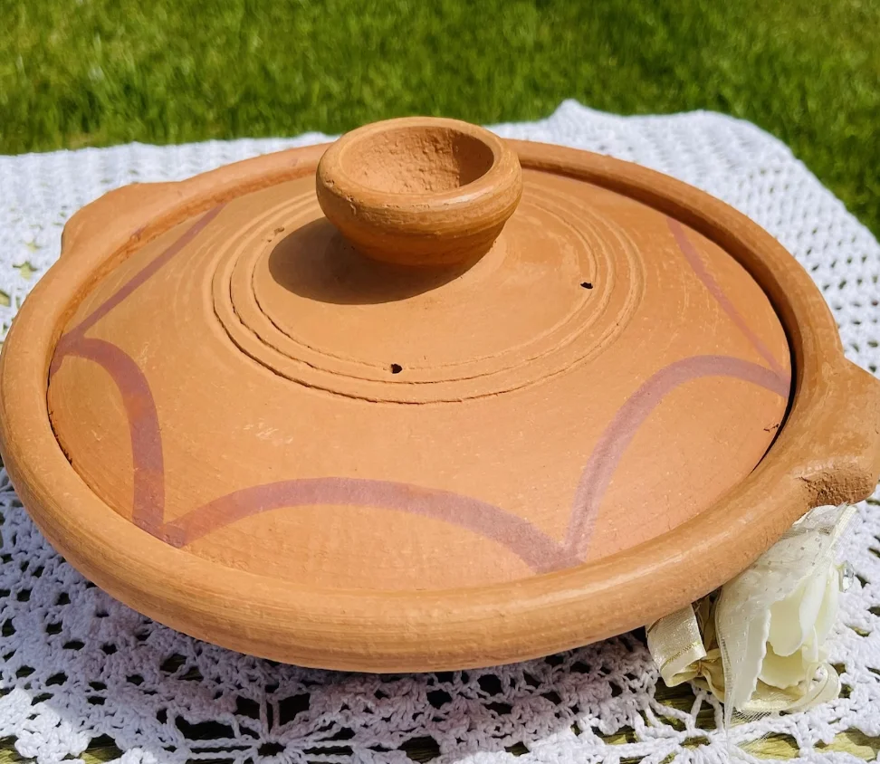 Flat Unglazed Traditional Tajine Handmade Leadfree Tajine Pots