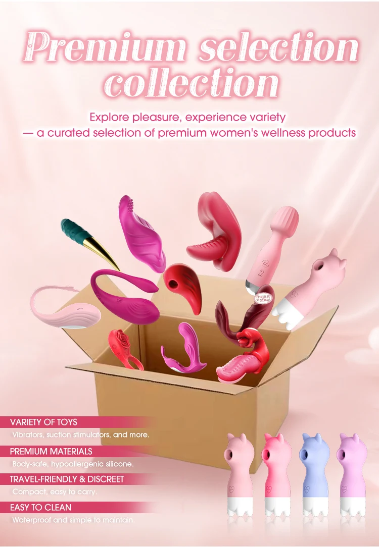Complete package contents including vibrator, remote control, USB cable and manual