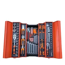 Three-Layer Foldable Iron Tool Box Combination Set 85 Piece Machine Repair Sleeve Set for Tool Organization and Repair Work