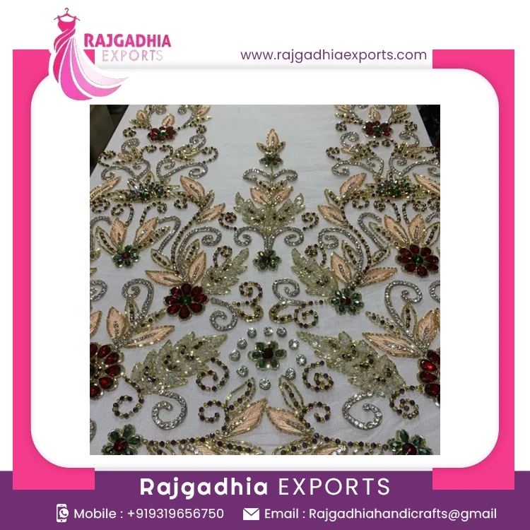 New Collection Most Expansive Beaded Fabric Luxury Embroidery Beads