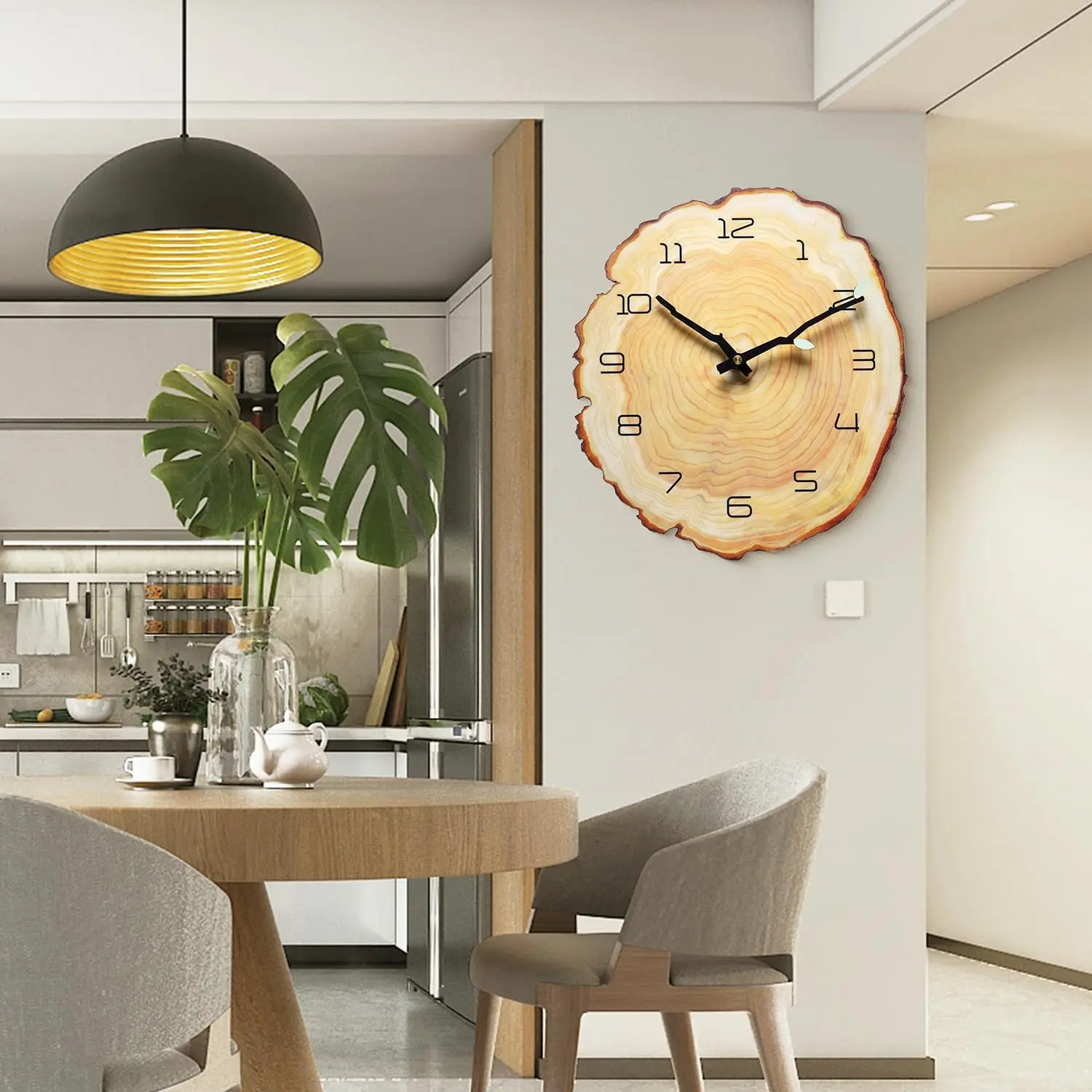 Akozon Horloge Analogique Murale Vintage En Bois Ronde 12cm - Décoration Salon, Chambre Ou Bureau