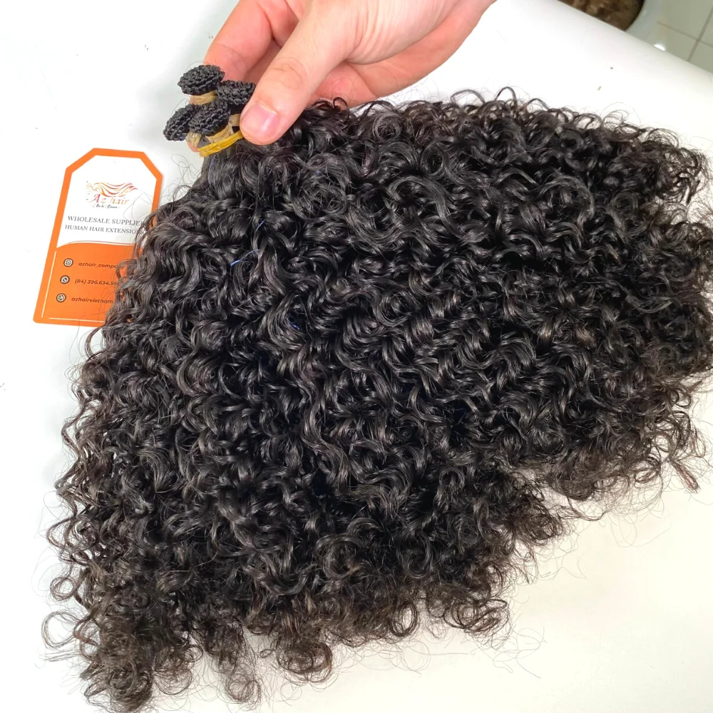 Wholesale Bouncy Burmese Curly Hand Tied Weft 100 Remy Virgin Cuticle