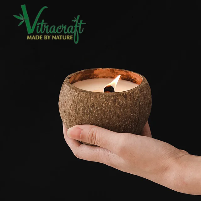 Coconut Bowl With Handmade Candles Scented Candles Made From Natural