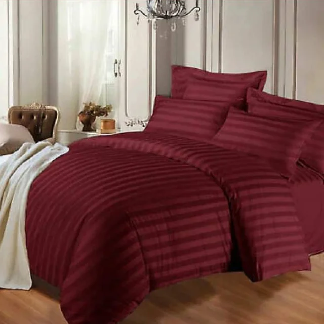 Hot Sale Satin Stripe Duvet Set 6 Pieces Hotselling Product All Season