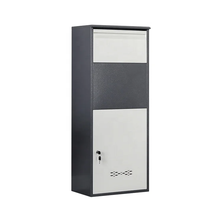 Wall Mount Metal Mailboxes with Delivery Box Weatherproof Secure Package Storage Cabinet with Combination Lock