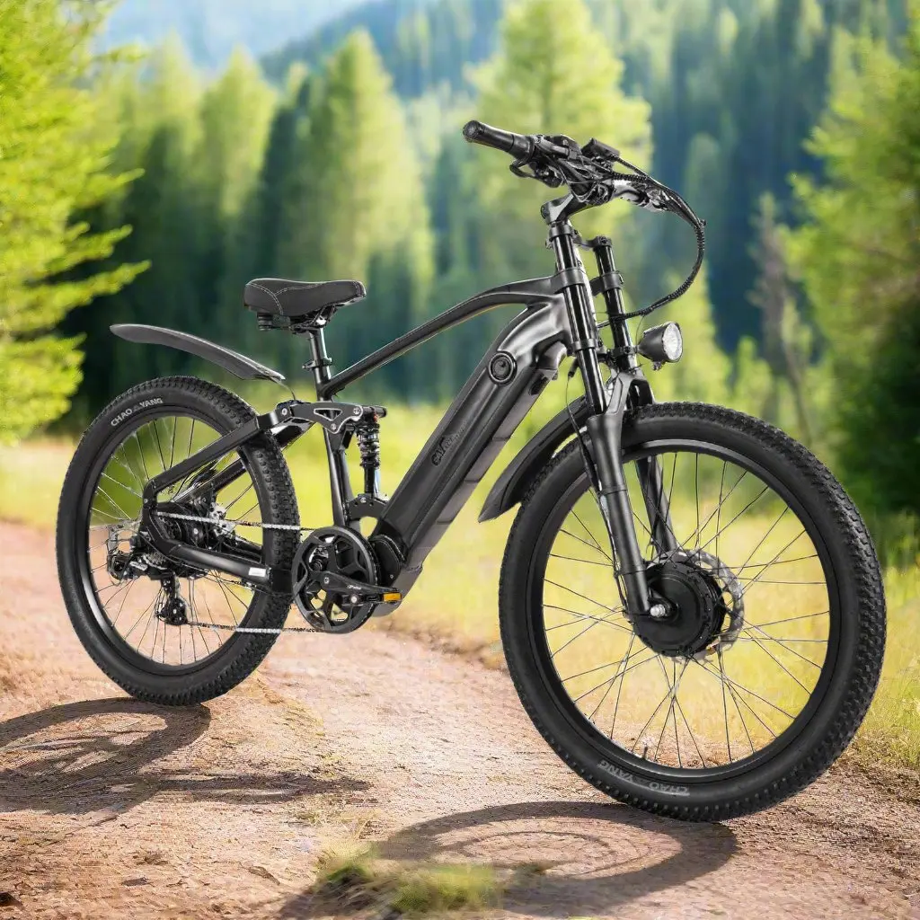 CMACEWHEEL AL26 500W*2 Dual Motor 26\" E-Mountain Bike 816Wh EMTB with Torque Sensor 48V 17Ah Battery in down Tube