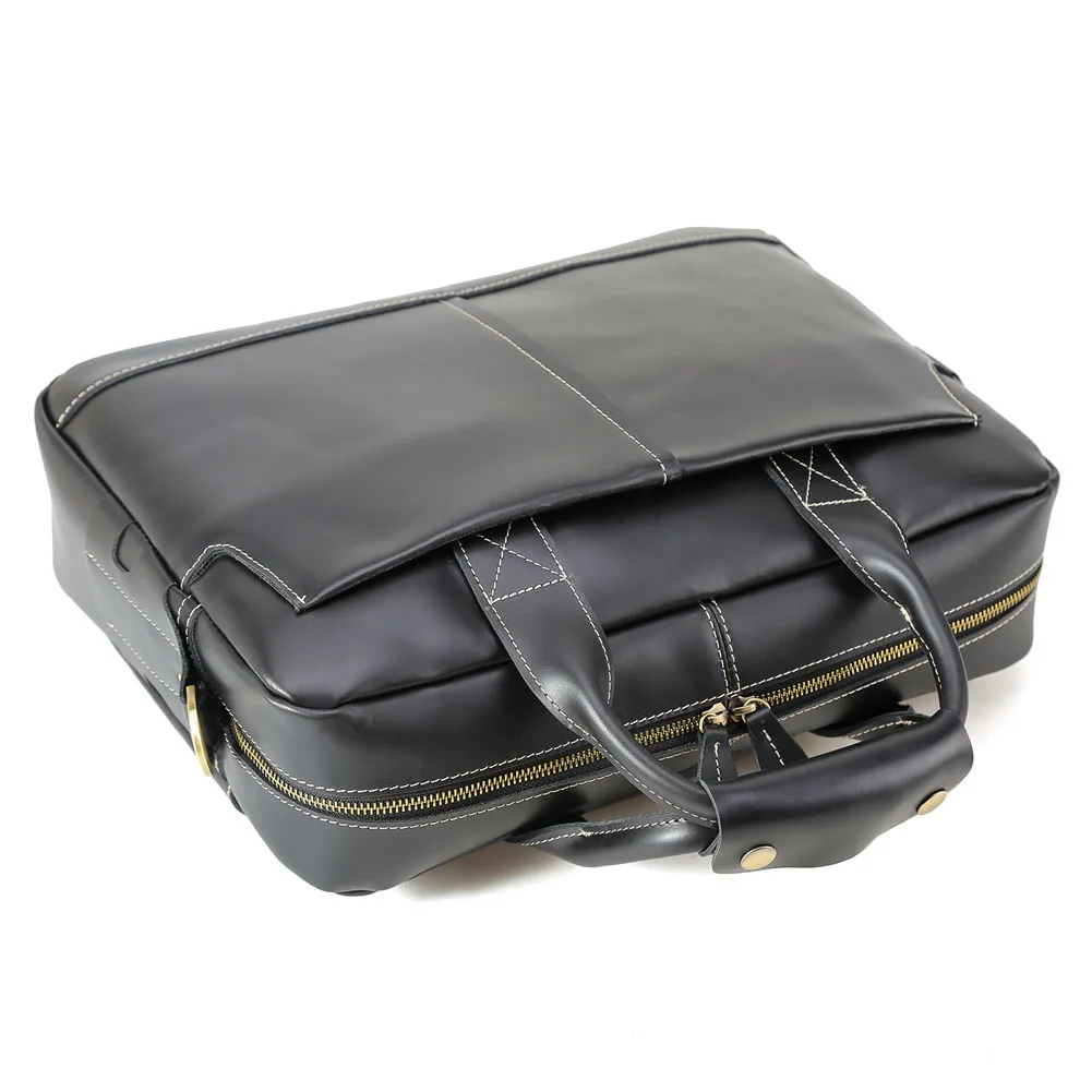 Custom Vintage Business Satchel Crossbody Messenger Laptop Bag Handbag Crazy Horse Leather Briefcase Bag for Men