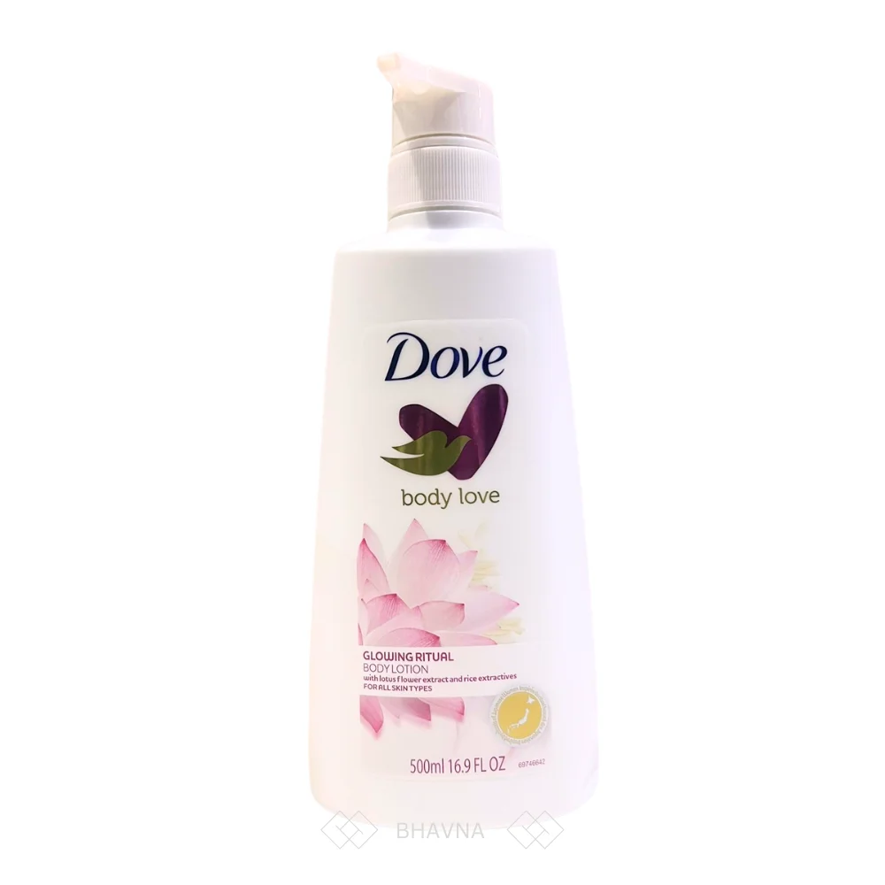 Rice Milk And Lotus Flower Extract Nourishing Female (india) 500ml Glowing Dove Body Lotion For