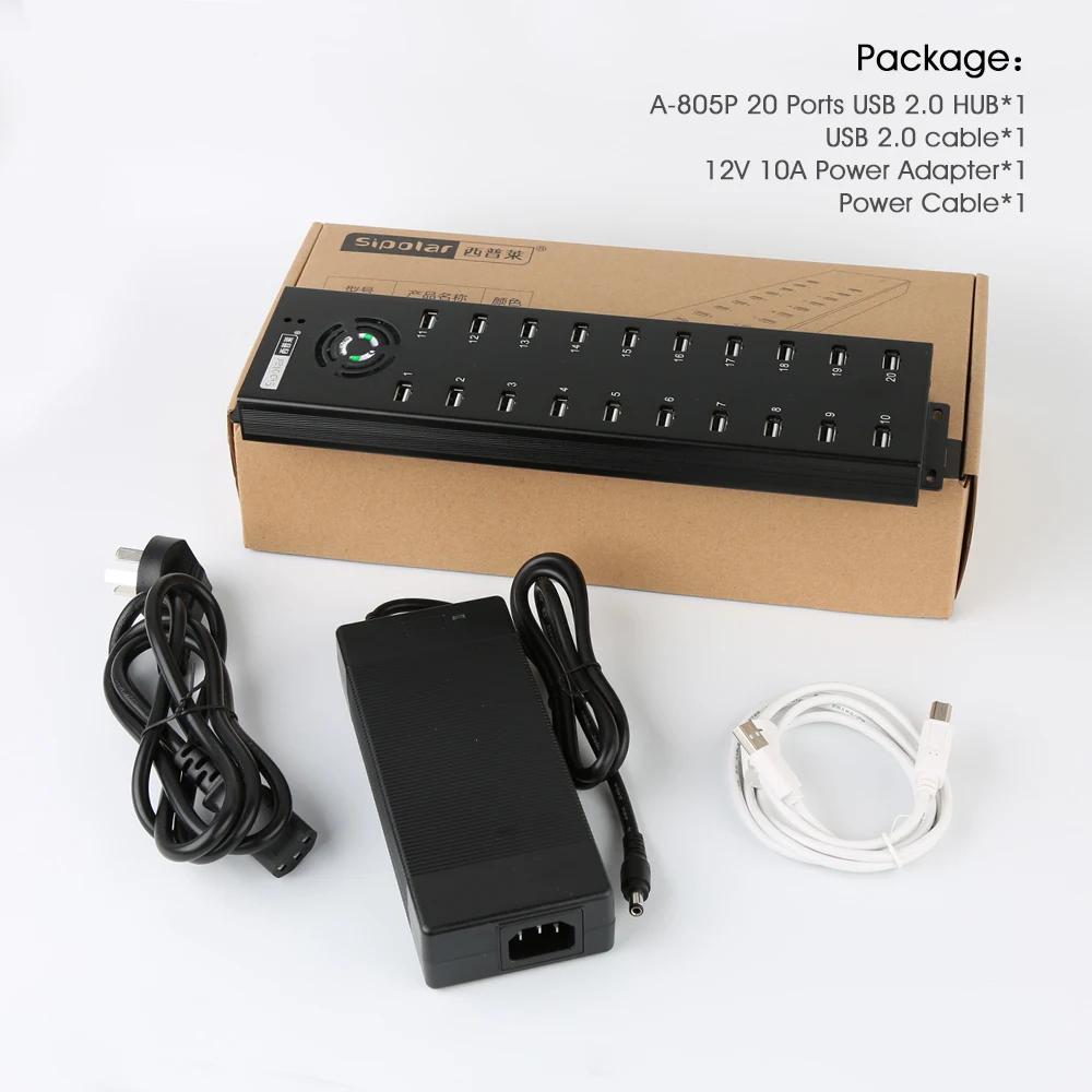 Multiport Usb Data Hub Fast Charging Station 20 Port USB 2.0 Hub For Multiple Devices computer hardware & software