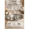 Oval Silver Turkish Coffee Set