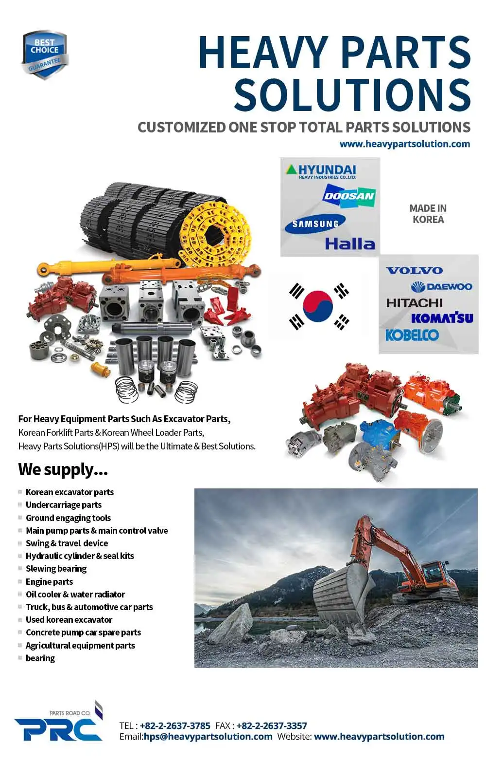 Heavy Parts Solution Hydraulic Components - Buy Korean Excavator Parts ...