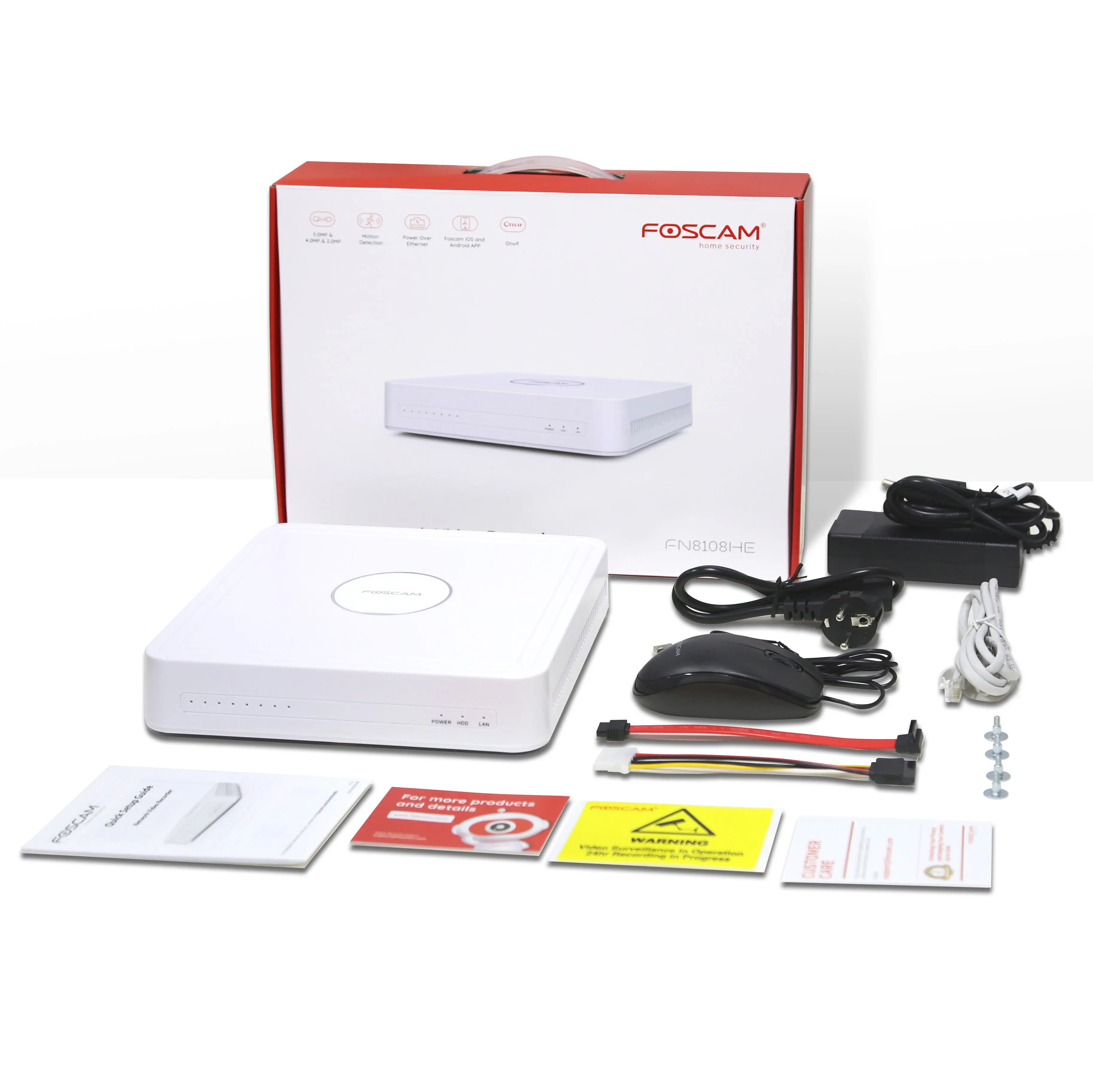 NVR Full HD 5MP 8-weg PoE digitale recorder Foscam