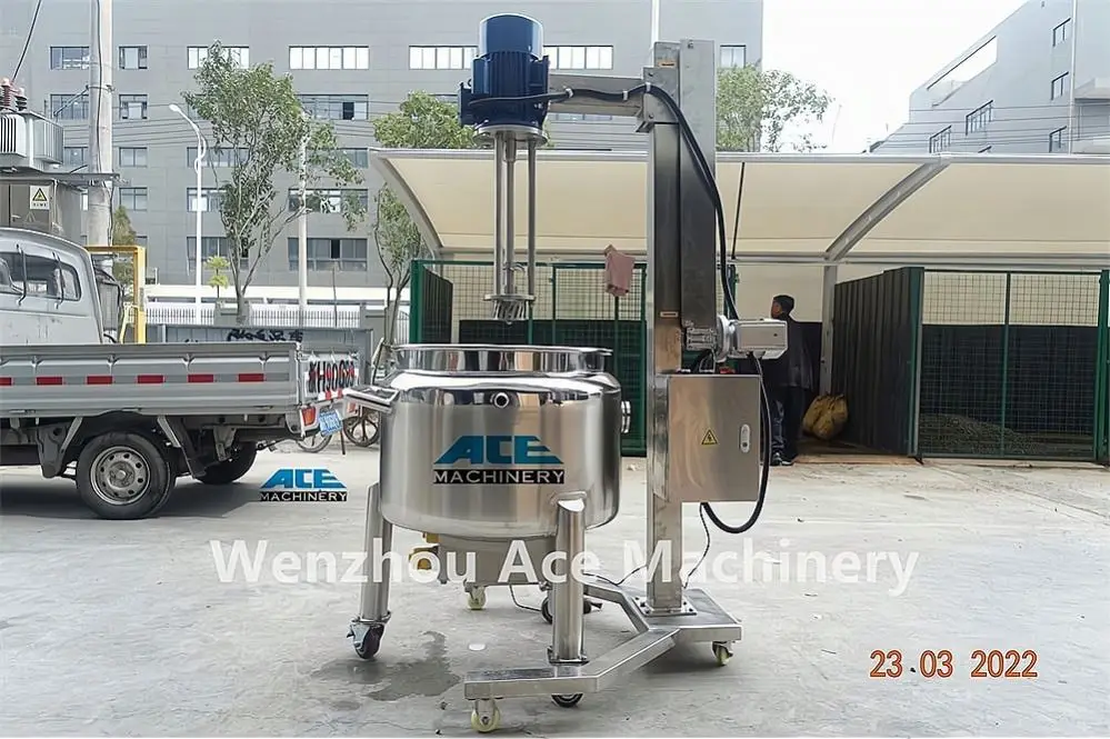 High Shear Emulsifier Homogenizer Mixer Cosmetic High Shear Mixer With Hydraulic Lifting