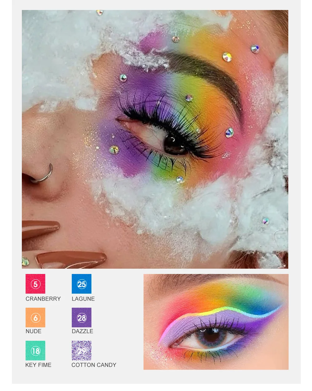 HANDAIYAN 30 color matte eye shadow palette pearly glitter eye shadows pallets