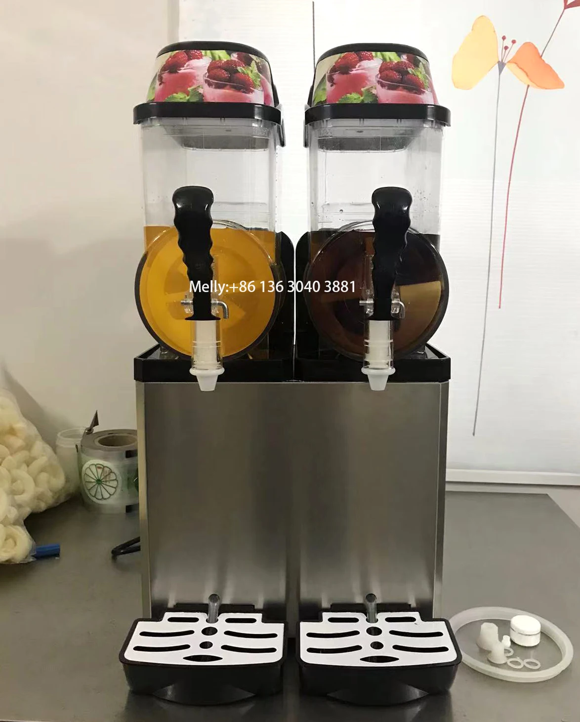 2-Tank Commercial Frozen Drink Slush Machine Smoothie Maker Machine 220V