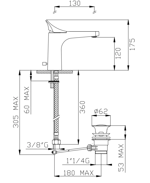 Washbasin Mixer Technical View