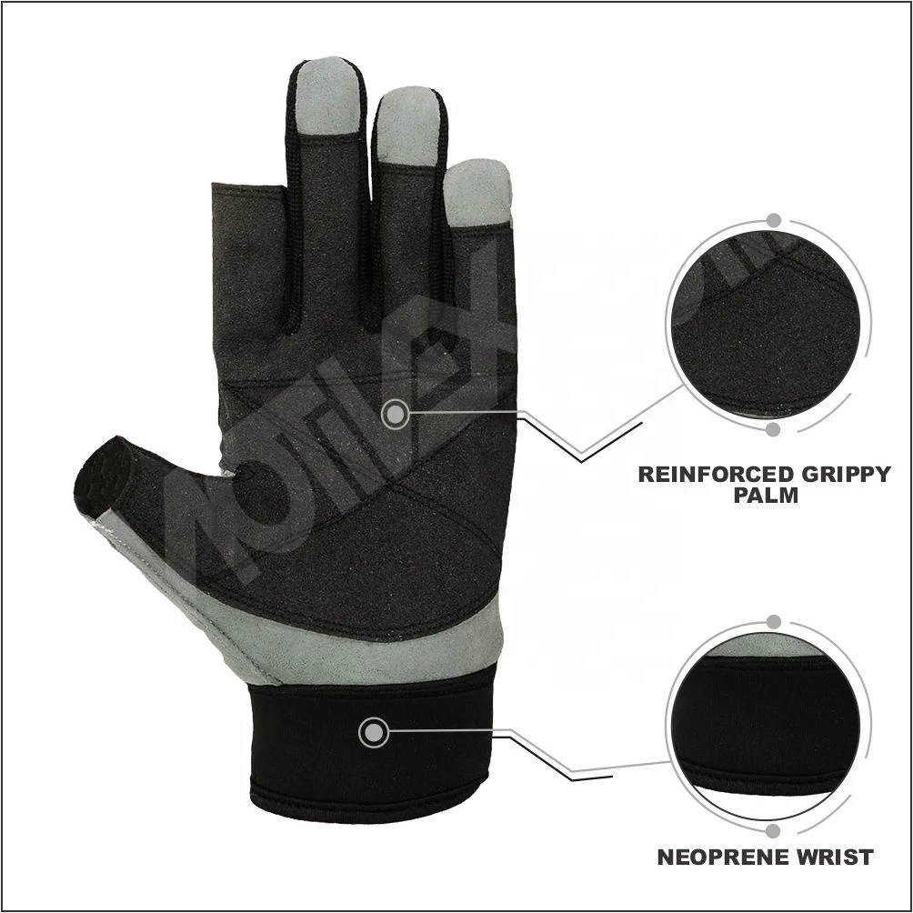 Sailing Gloves Reinforcement Palm Fingers Yachting Fishing Boating