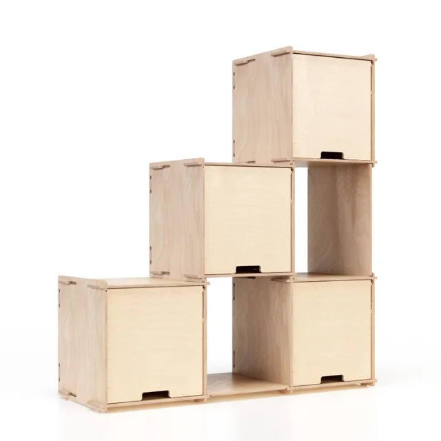 Self-standing Modular Wooden Cubes Bookcases 110x120cm Interlocking ...
