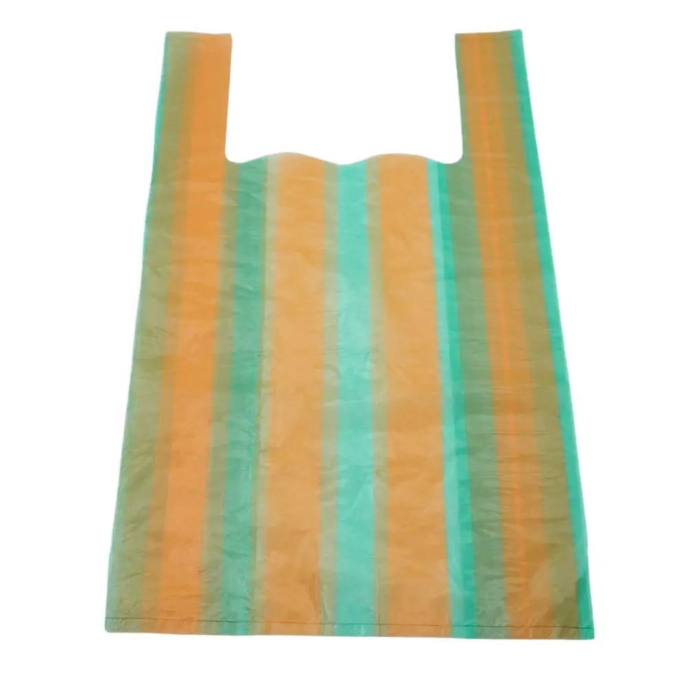 Manufacturer Wholesale Multiuse LDPE HDPE Striped T-shirt Bag Shopping Grocery T-Shirt Bags Plastic Bags With Customized Printed