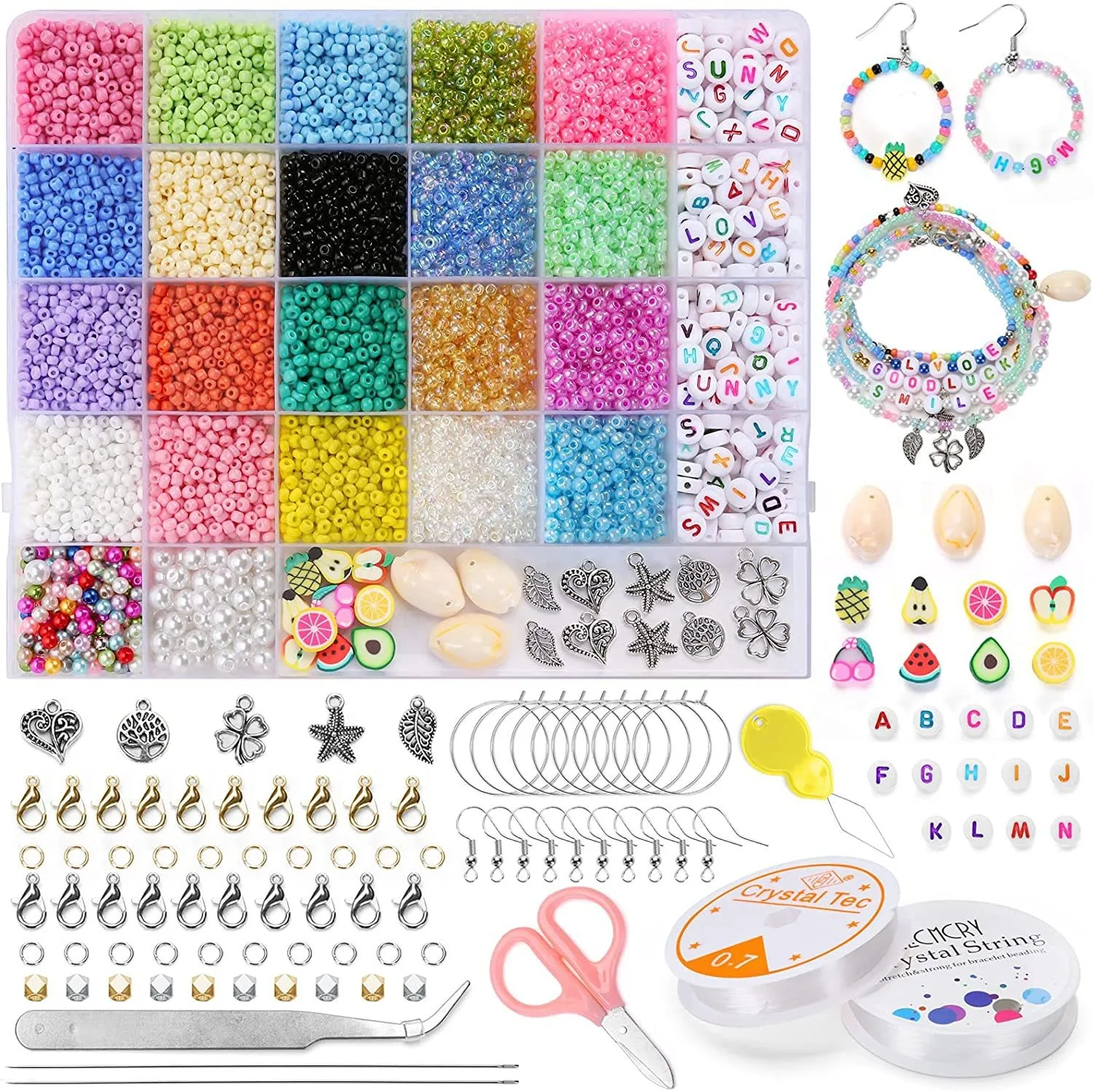 2mm 3mm 4mm Diy Pony Beads Kit Glass Seed Beads Craft Beads Set For ...