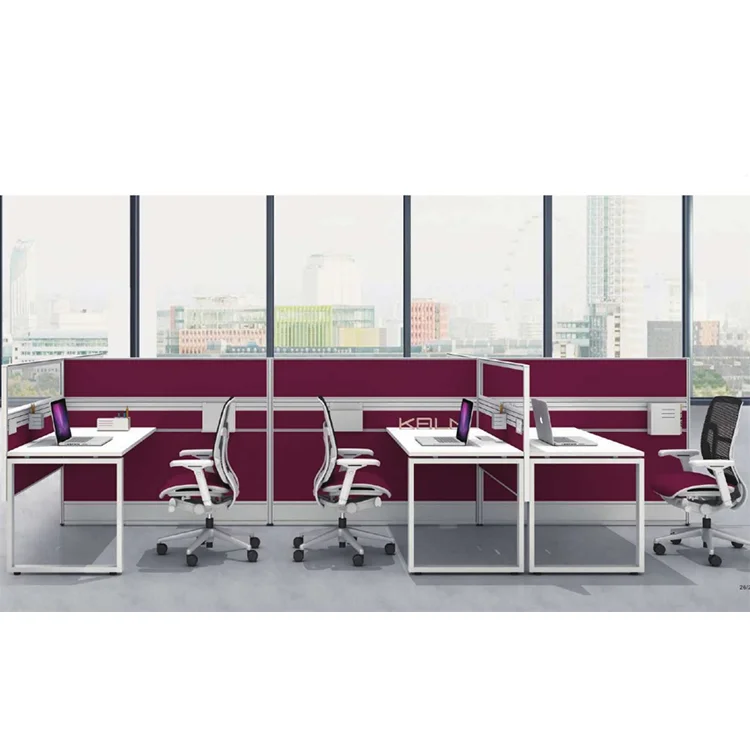 Modular Office Tables Call Center Cubicles 6 Person Workstation Office Table Office Furniture With Steel Leg and Screen