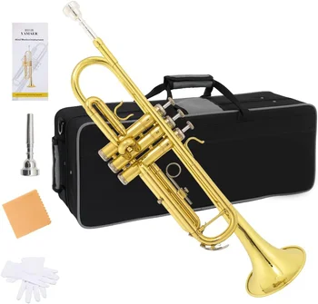 Bb Key 3 Rotary Valves Yellow Brass Trumpet