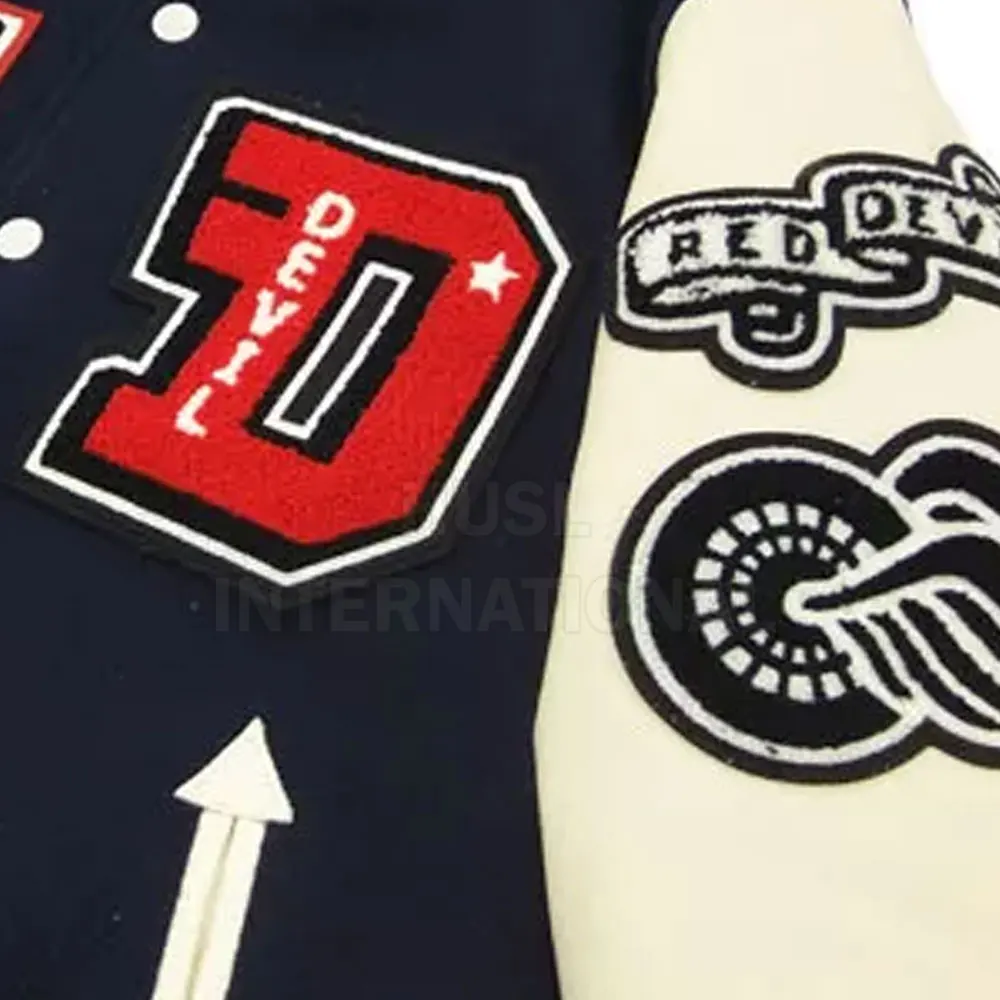 Leather Sleeves Men Letterman Jacket Custom Logo Design Letterman