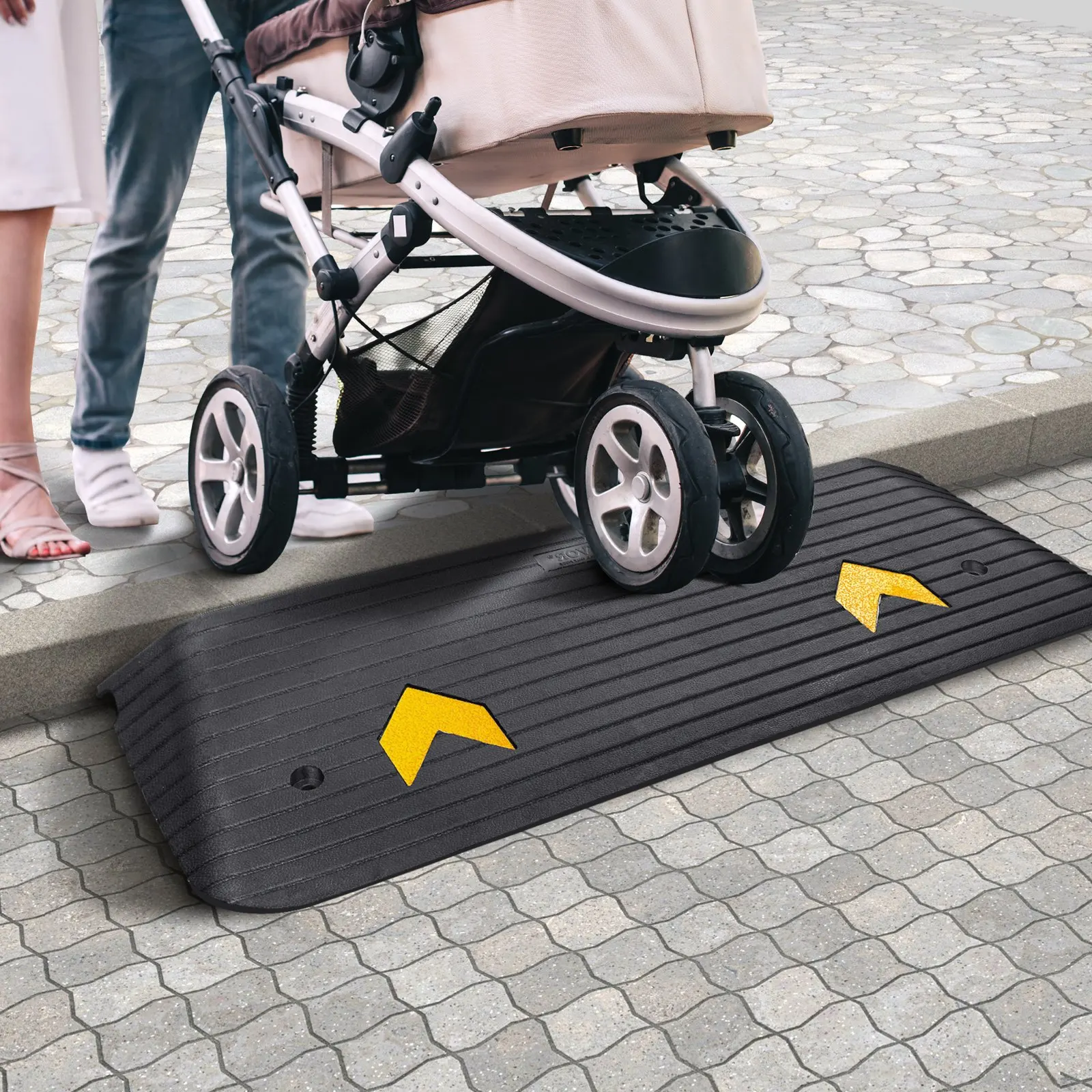 Odorless Slipless Reflective Rubber Home-use Ramp Threshold Ramp for Mobility Scooter , Motorcycle details