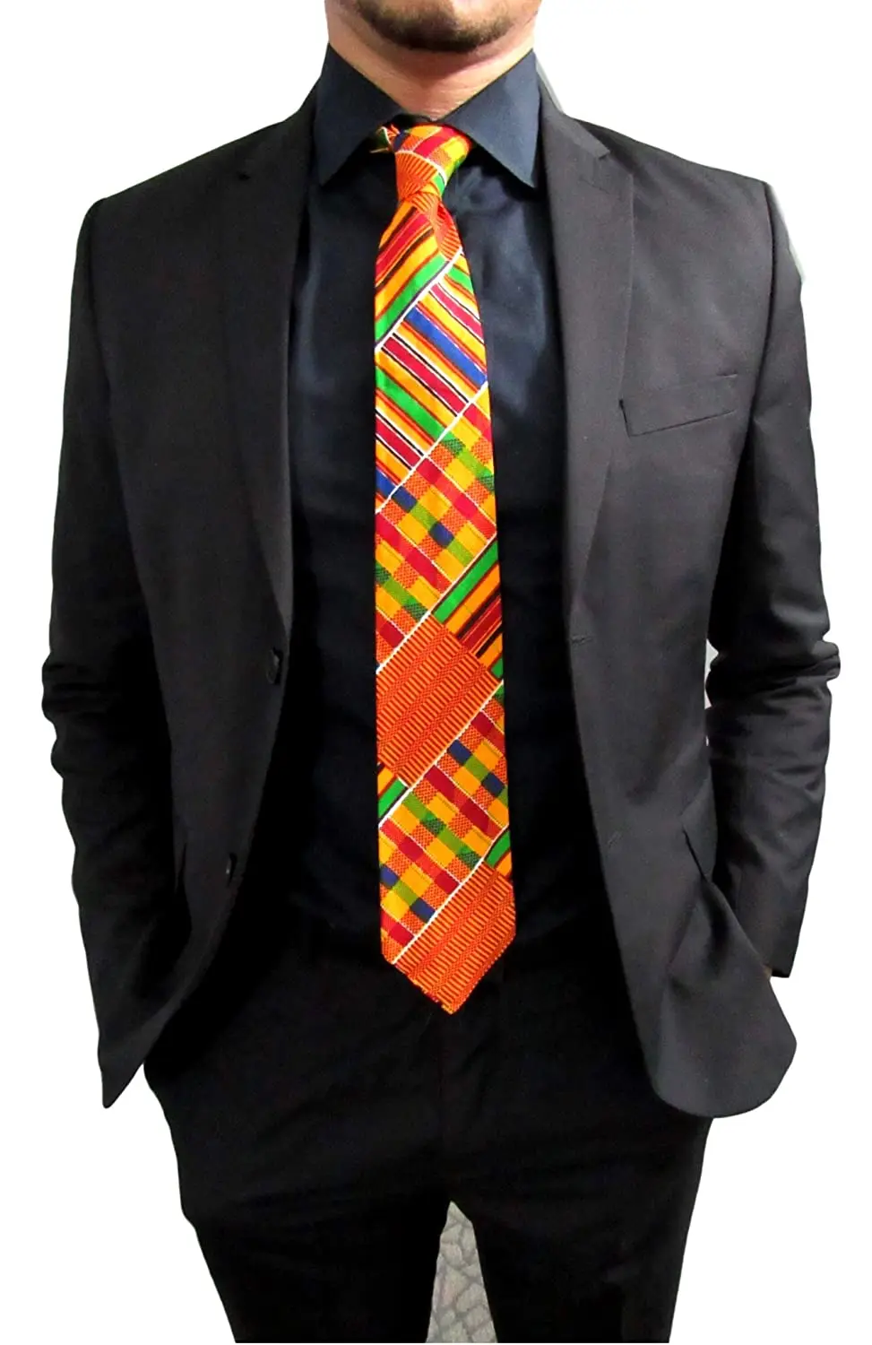 Cravatta Kente Africana da Uomo, 100% Cotone, Stampa Kente all'Ingrosso, Accessori Moda Maschile Africana