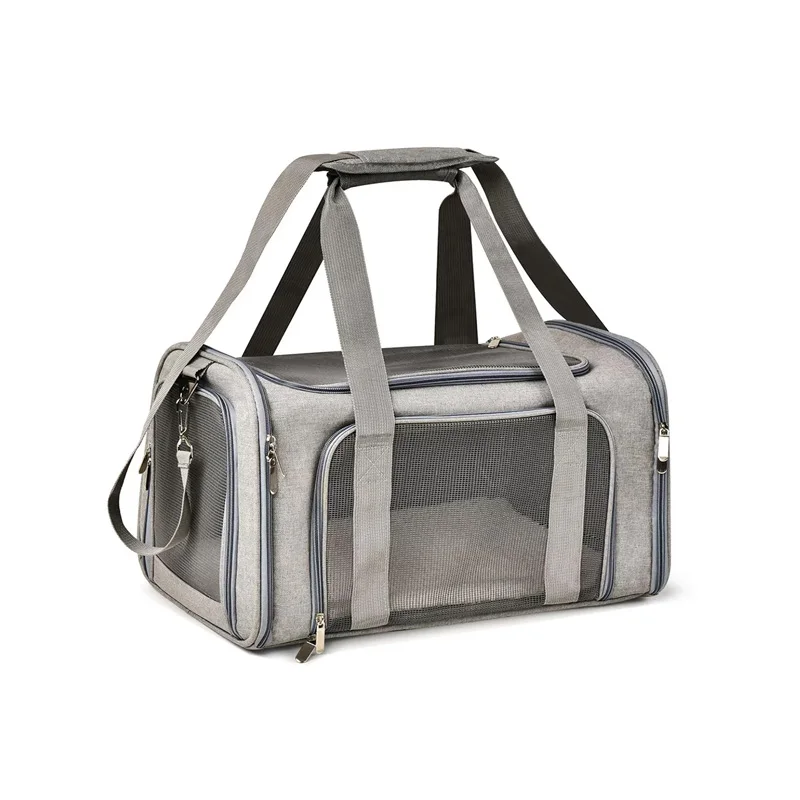 L Size Puppy Travel Mesh Pet Dog Carrier Backpack Front Travel Portable Shoulder Bag - Black main image 0
