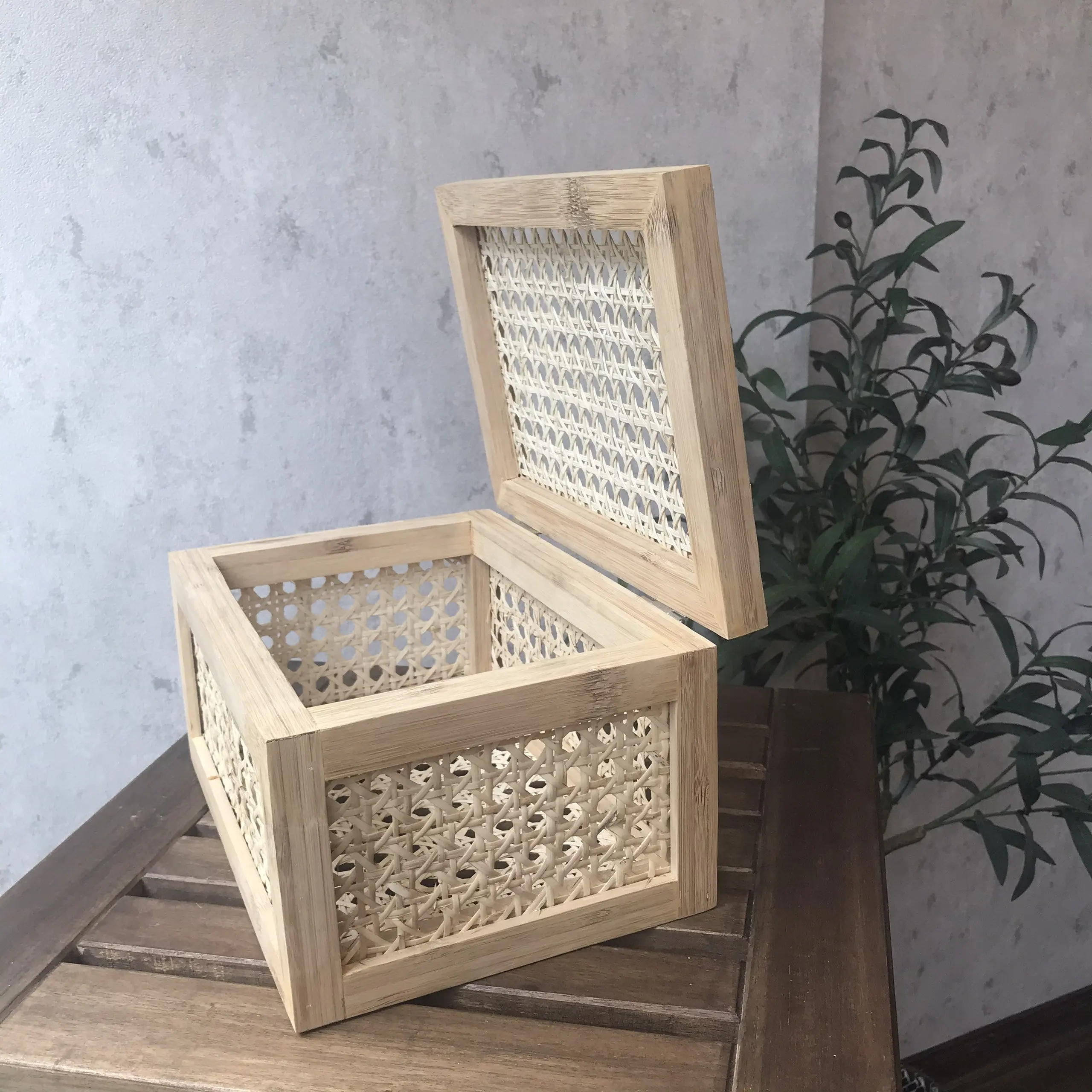 Rattan Wooden Box Hampers Rattan Storage Basket Storage Container 100